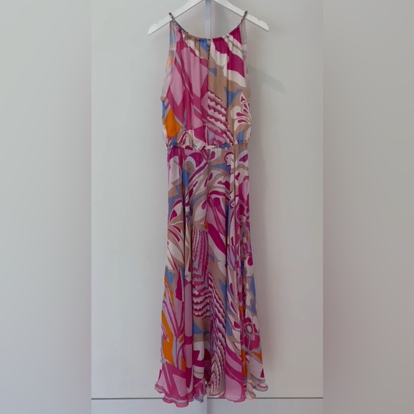 EMILIO PUCCI PINK MULTI MAXI SILK DRESS SIZE IT 40 / US 6 - Picture 3 of 17